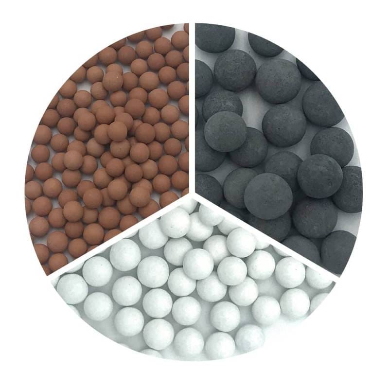 comparaison billes sulfite zéolite tourmaline pommeau douche