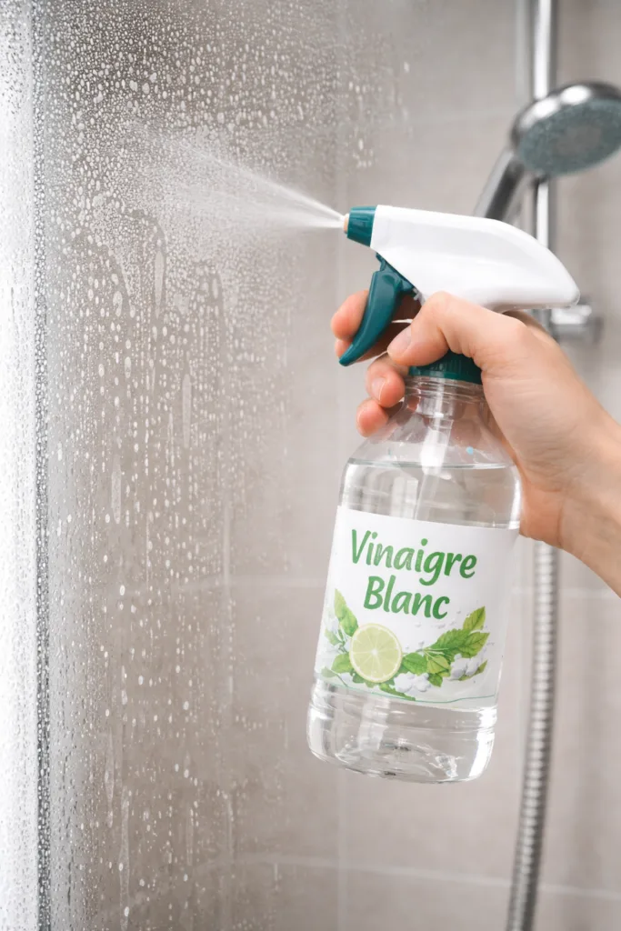 vinaigre blanc nettoyer calcaire douche