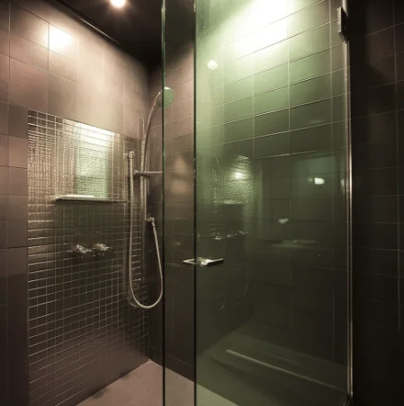 Salle de bain moderne avec pommeau de douche