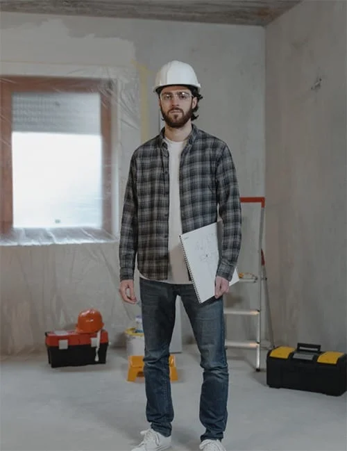 Professionnel sur un chantier