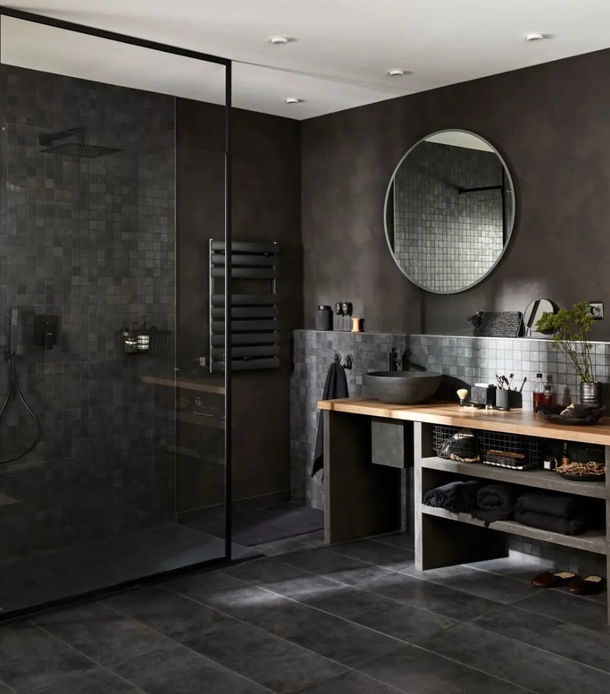 salle de bain noir mat