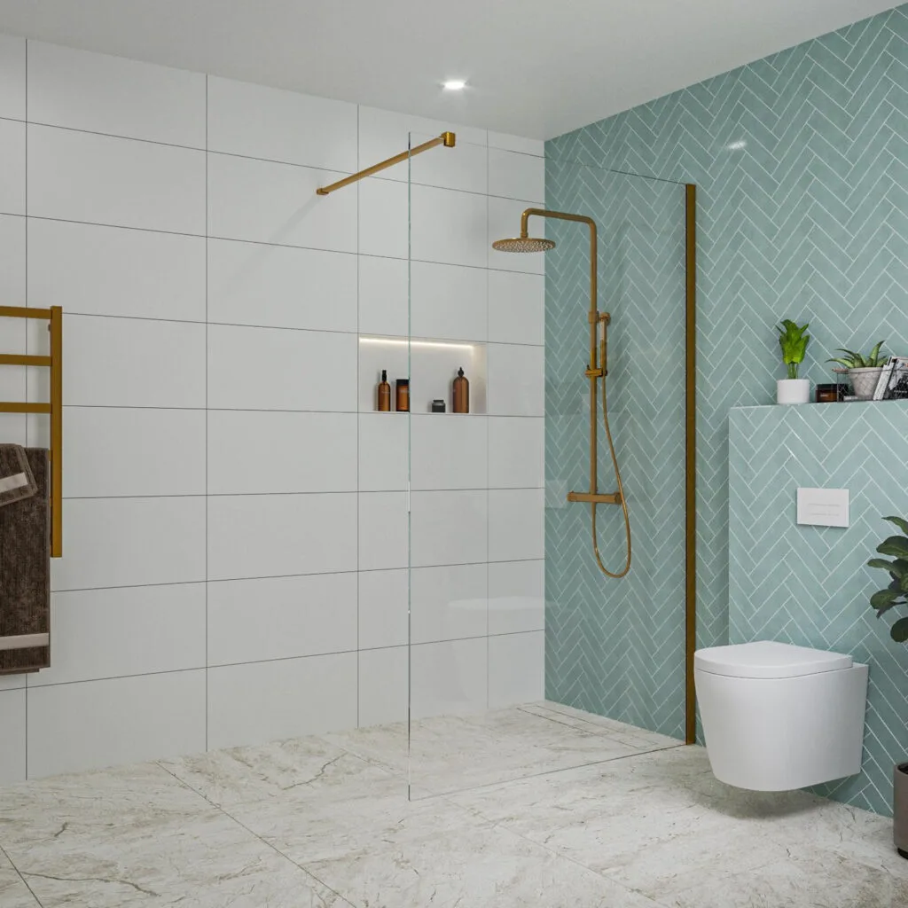 douche à l'italienne avec toilette attenant