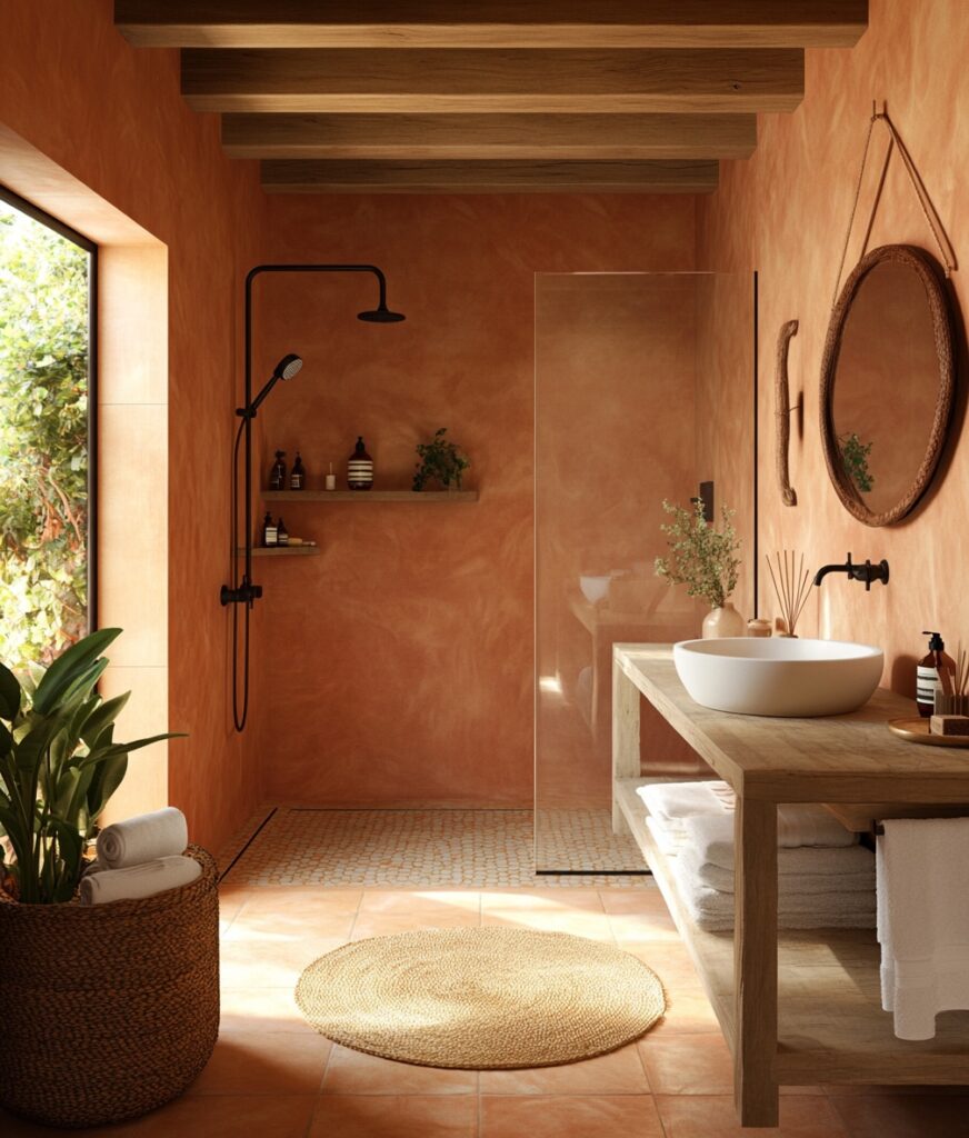 salle de bain couleur Terracotta